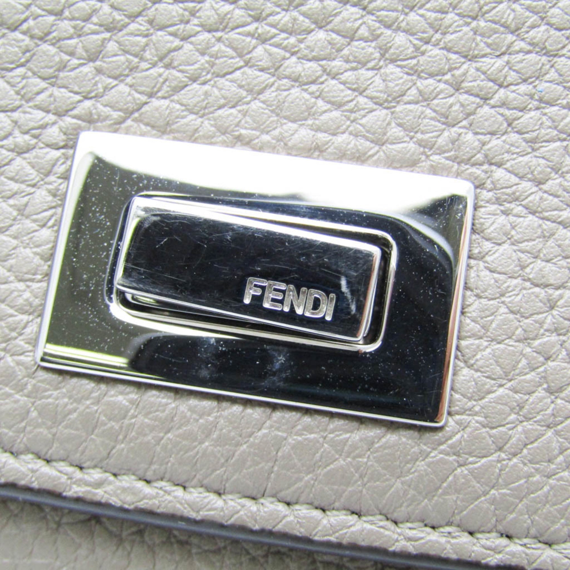 Fendi Beige Leather Long Wallet (Bi-Fold)