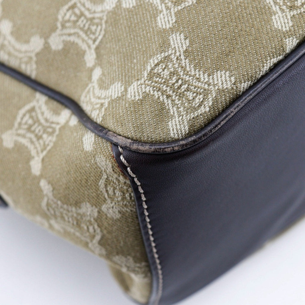 Celine Khaki Canvas Handbag