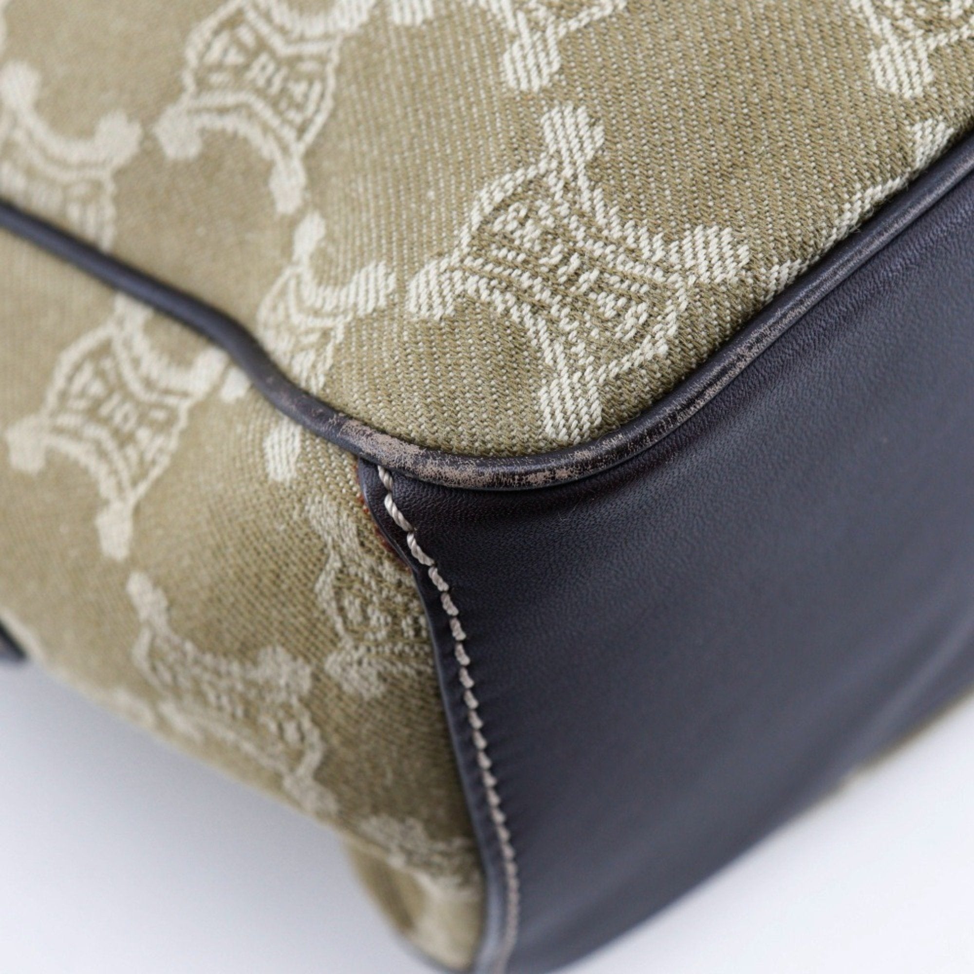 Celine Khaki Canvas Handbag
