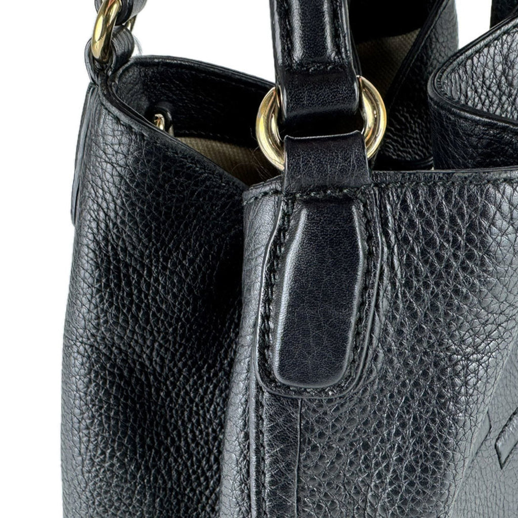 Gucci Black Leather Handbag Shoulder Bag (Pre-Owned)