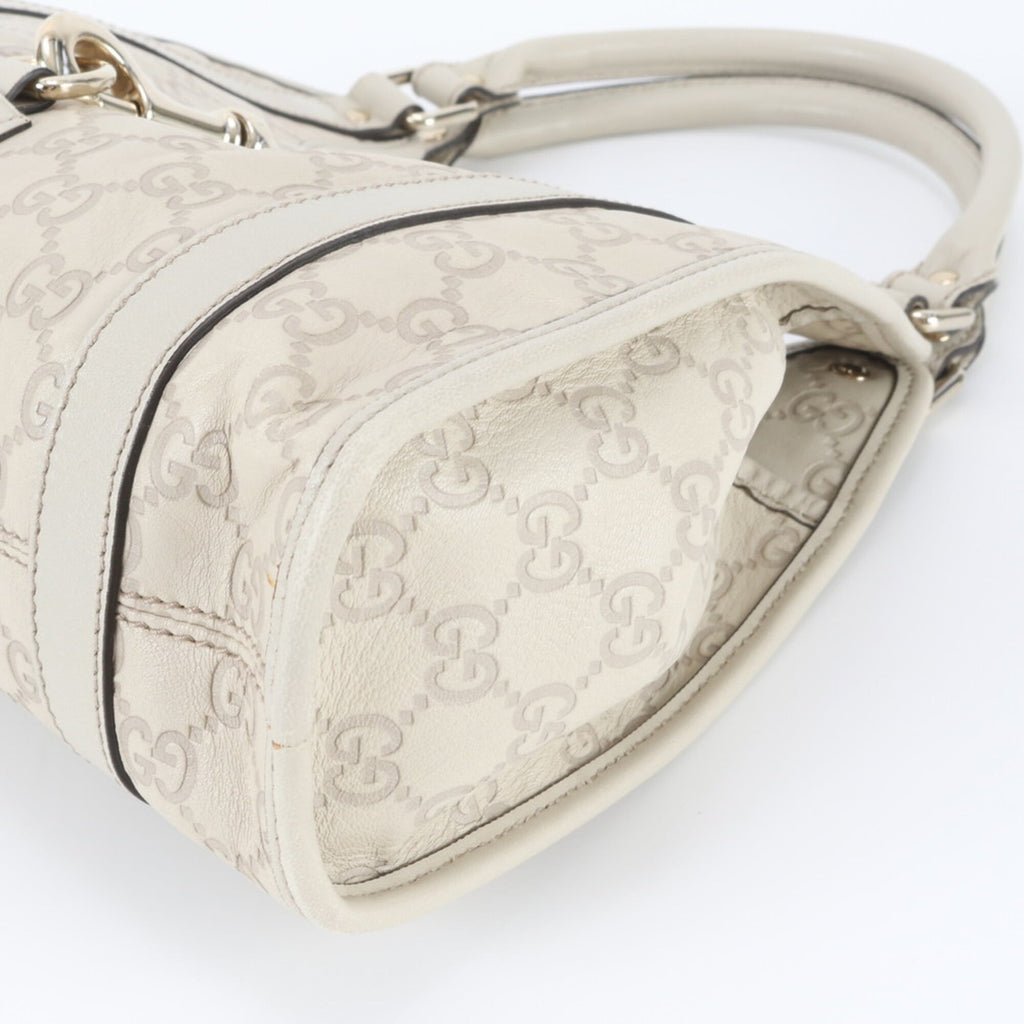 Gucci Guccissima White Leather Handbag (Pre-Owned)