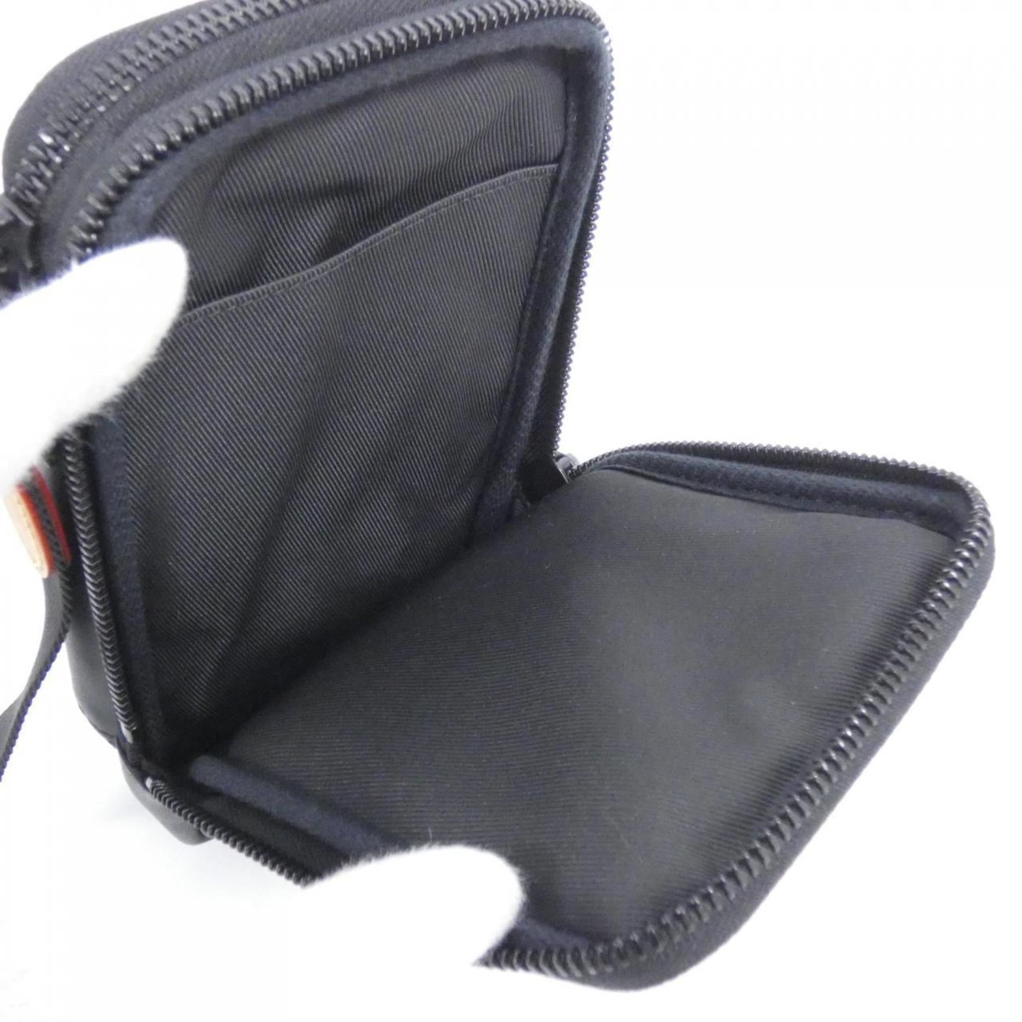 Louis Vuitton Black Brown Coated Canvas Phone Wallet