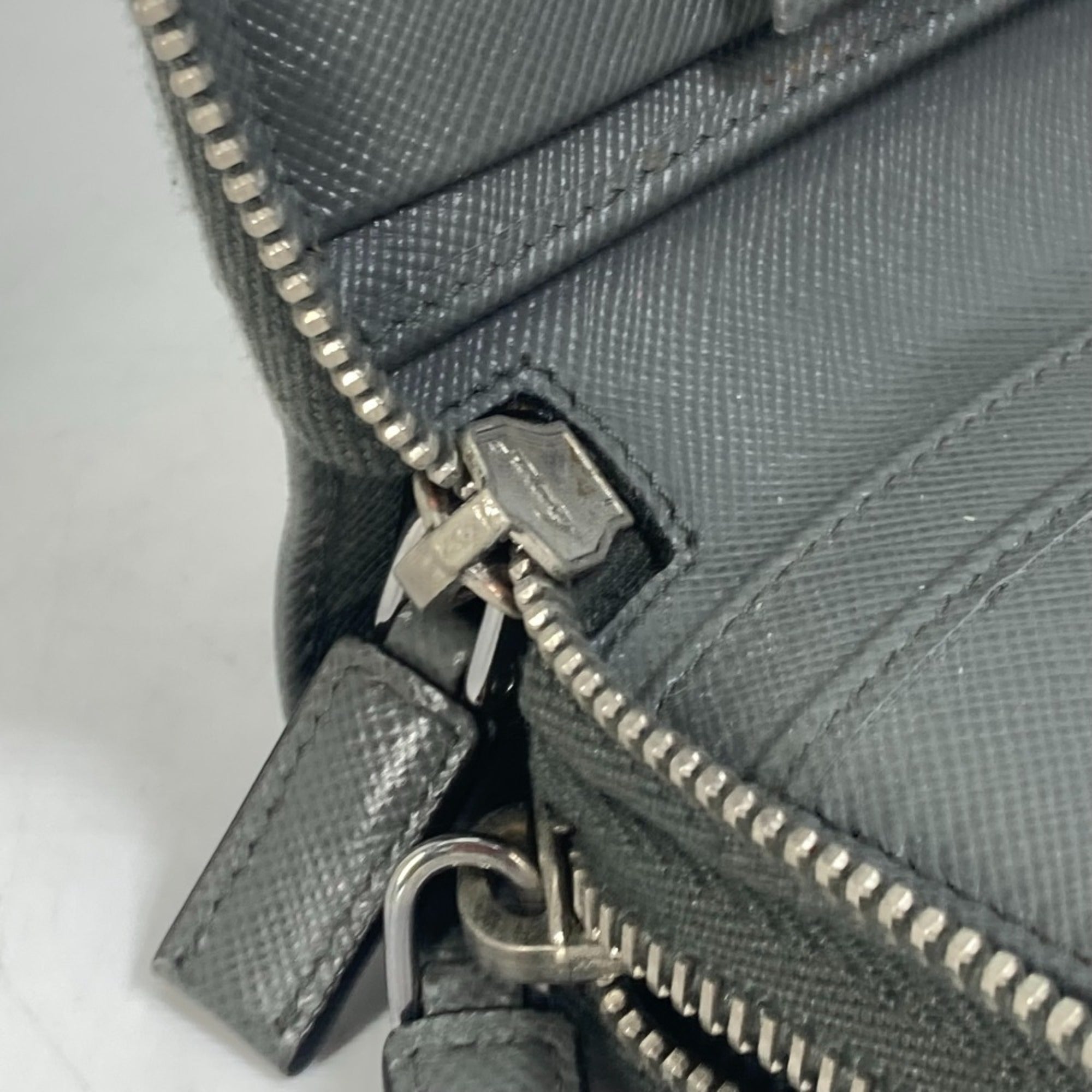 Prada Gray Saffiano Long Wallet (Bi-Fold)