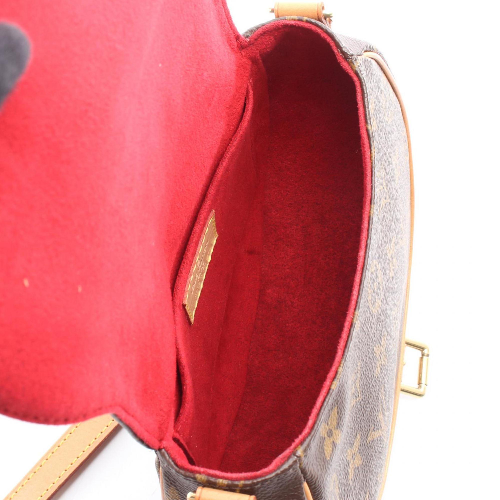 Louis Vuitton Brown Coated Canvas Leather Shoulder Bag
