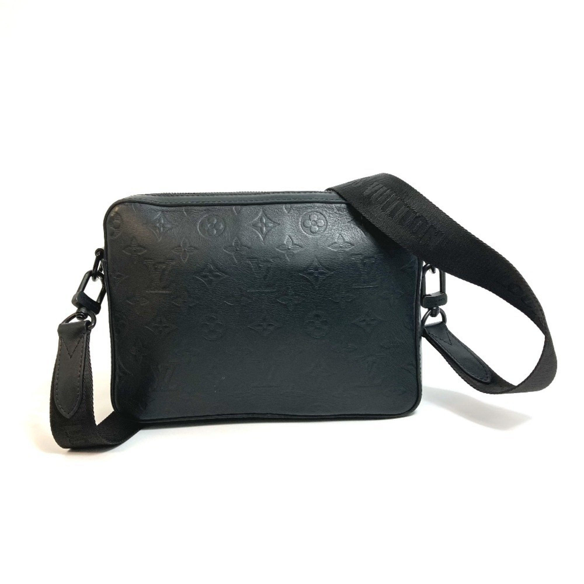 Louis Vuitton Black Monogram Shadow Shoulder Bag Sling Bag