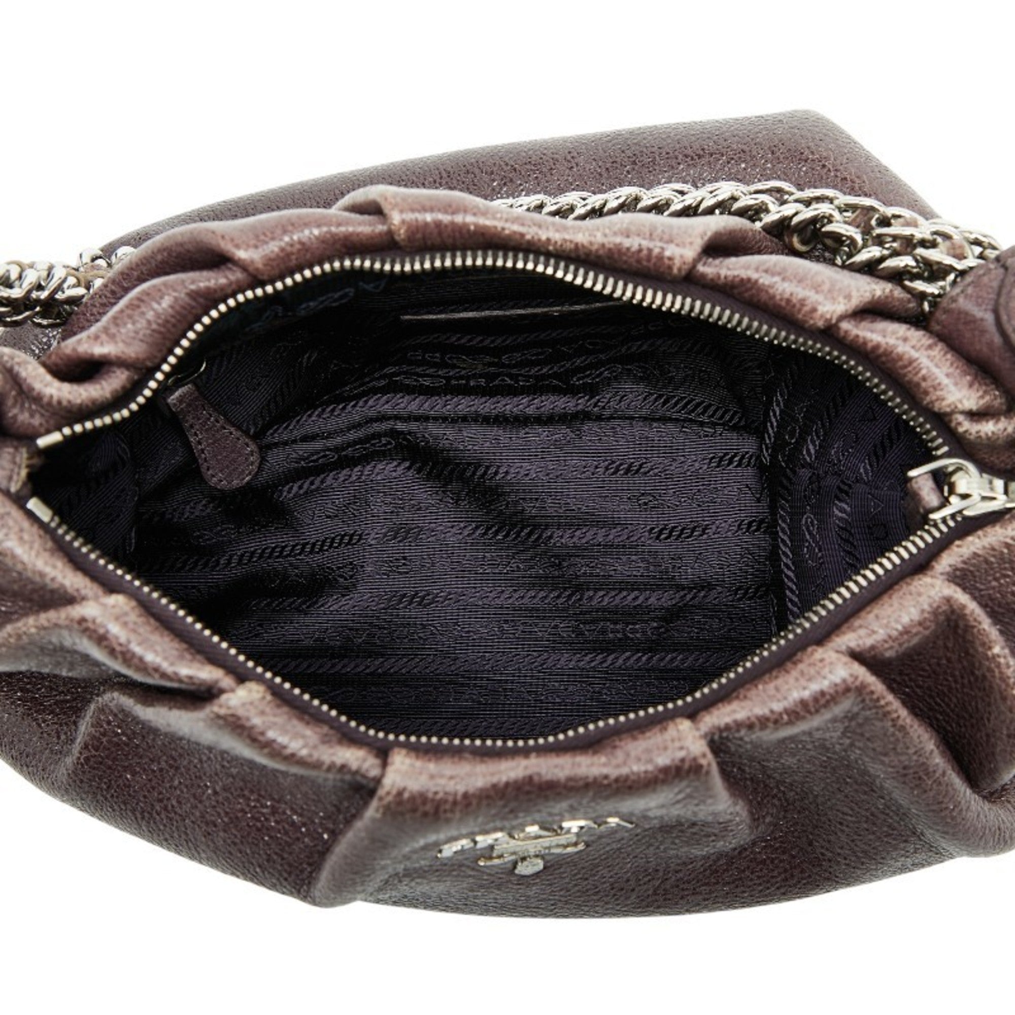 Prada Purple Leather Handbag Shoulder Bag
