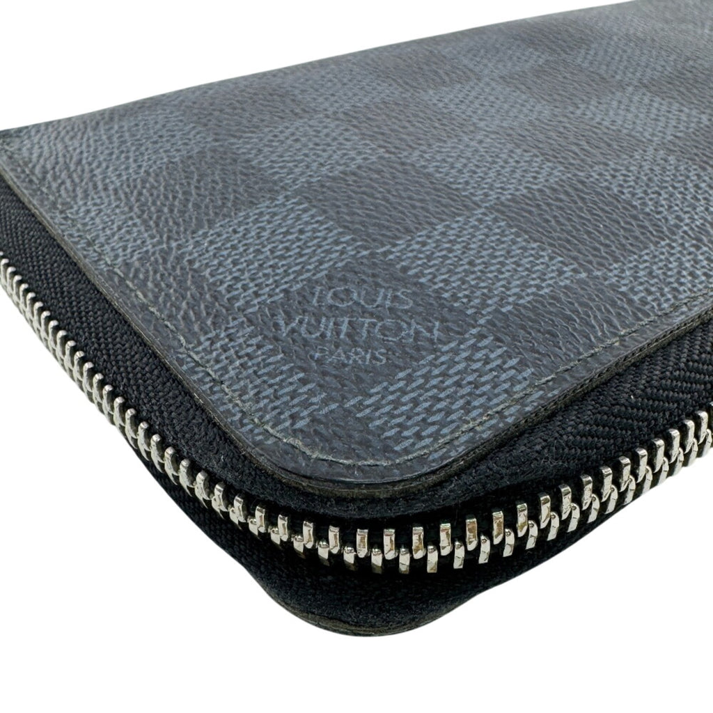 Louis Vuitton Damier Graphite Black Navy Leather Long Wallet