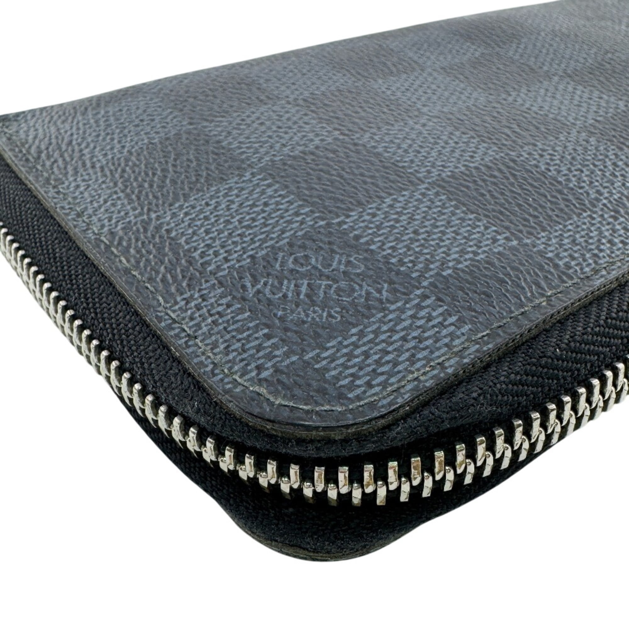 Louis Vuitton Damier Graphite Black Navy Leather Long Wallet