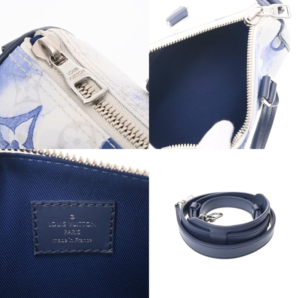 Louis Vuitton Blue White Monogram Canvas Handbag