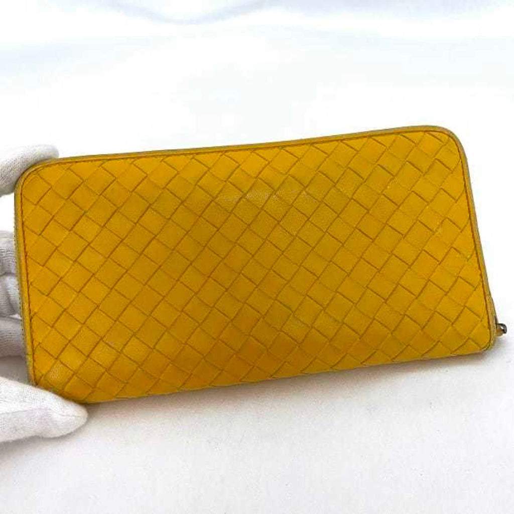 Bottega Veneta Yellow Leather Long Wallet (Bi-Fold)