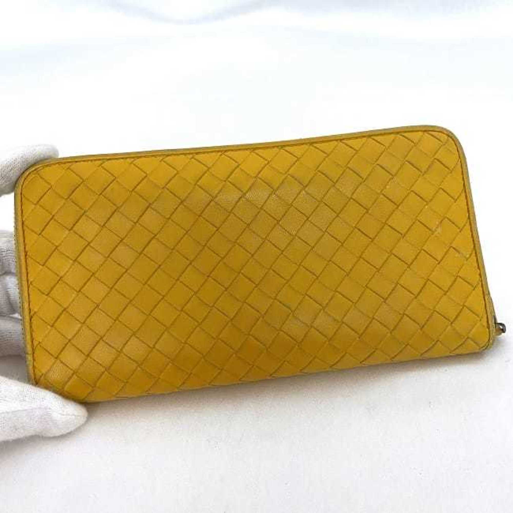 Bottega Veneta Yellow Leather Long Wallet (Bi-Fold)