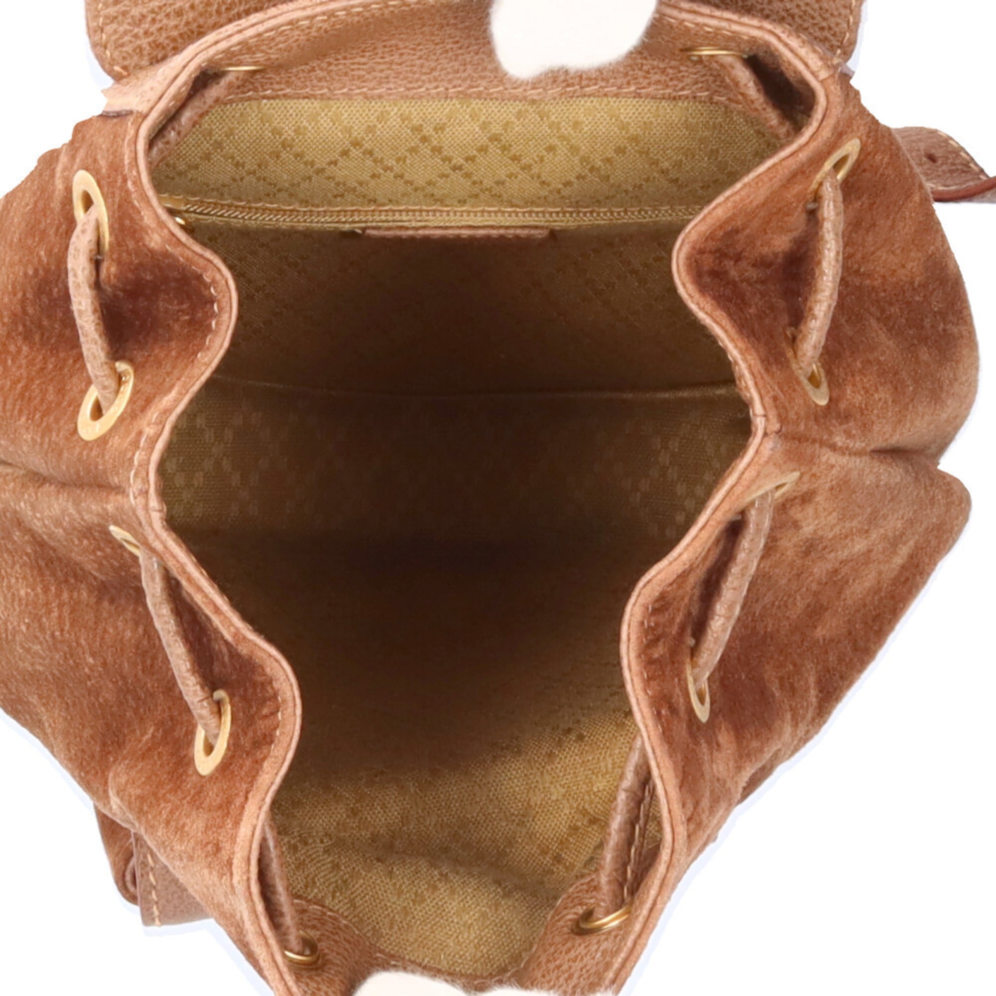 Gucci Brown Suede Leather Backpack (Pre-Owned)