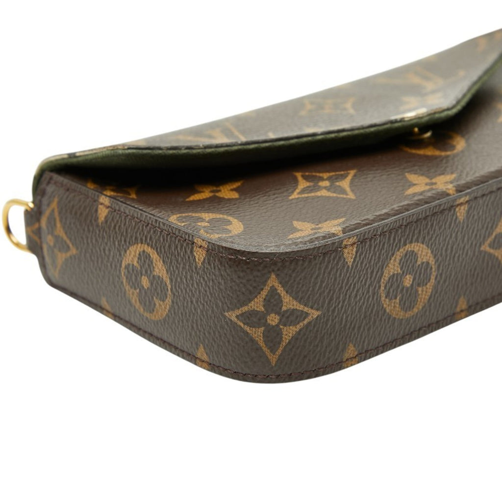 Louis Vuitton Brown Pvc Leather Pochette Pouch Shoulder Bag