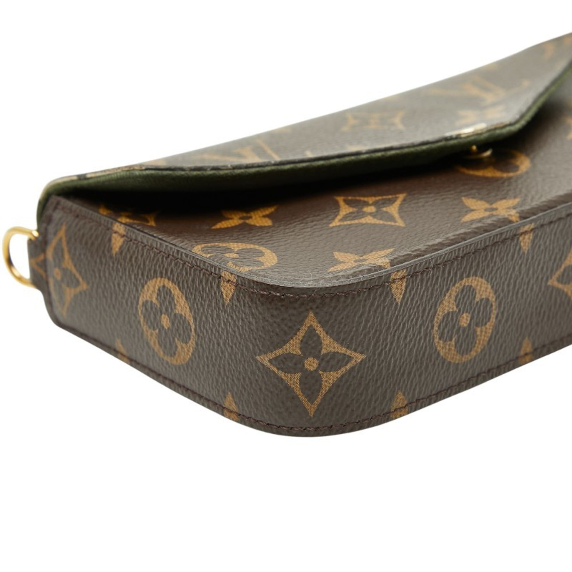 Louis Vuitton Brown Pvc Leather Pochette Pouch Shoulder Bag