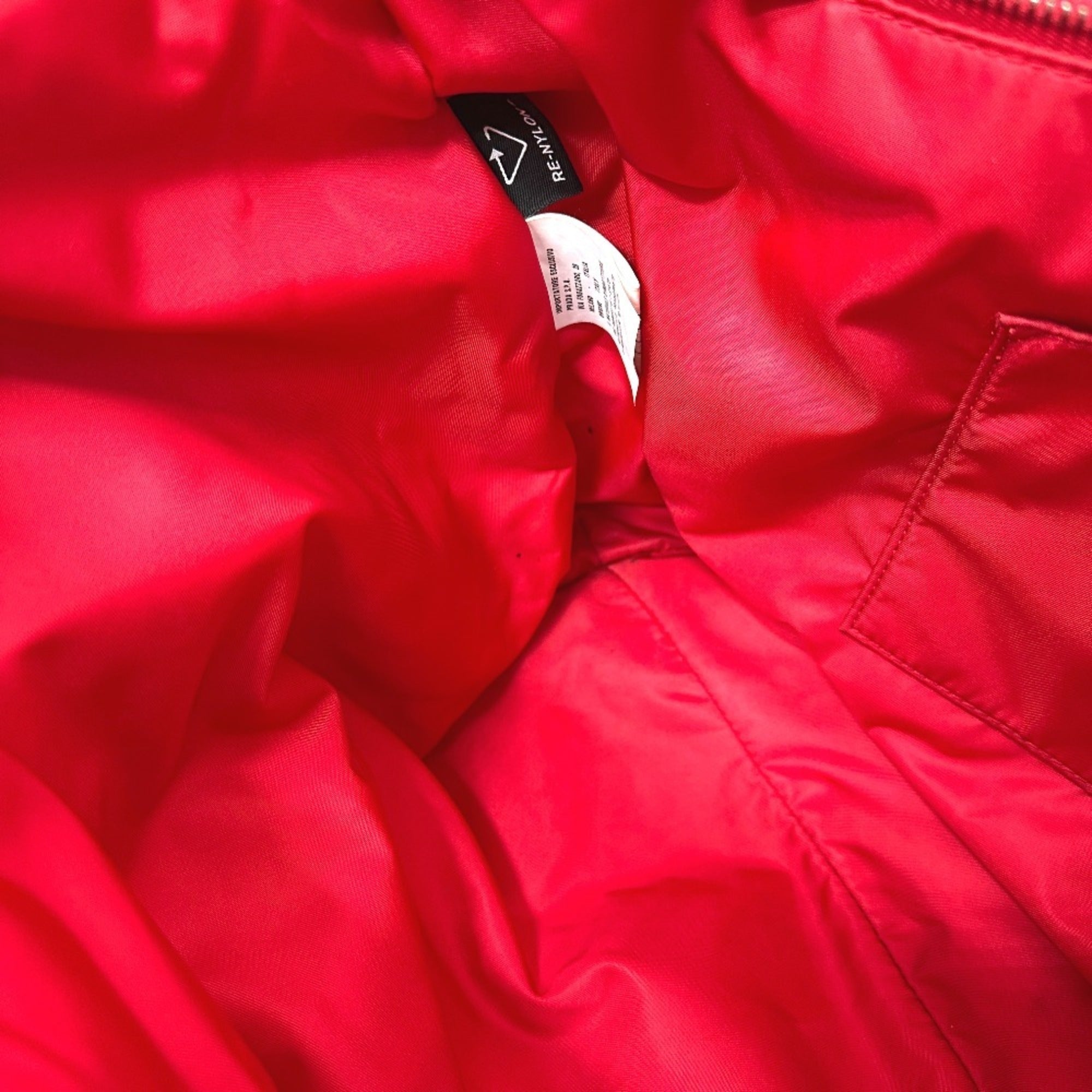 Prada Red Color Nylon Tote Bag