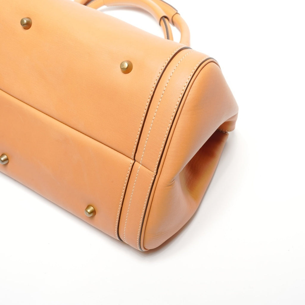 Chloé Paddington Brown Leather Boston Bag Handbag (Pre-Owned)