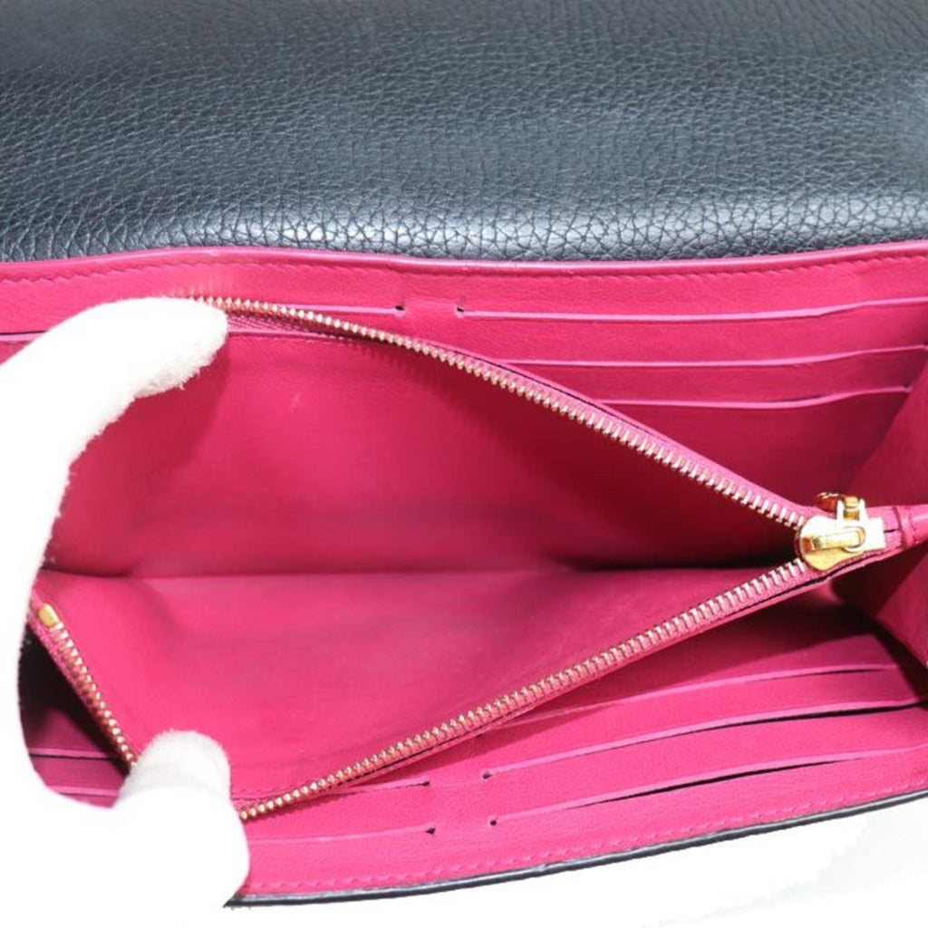 Louis Vuitton Black Leather Long Wallet