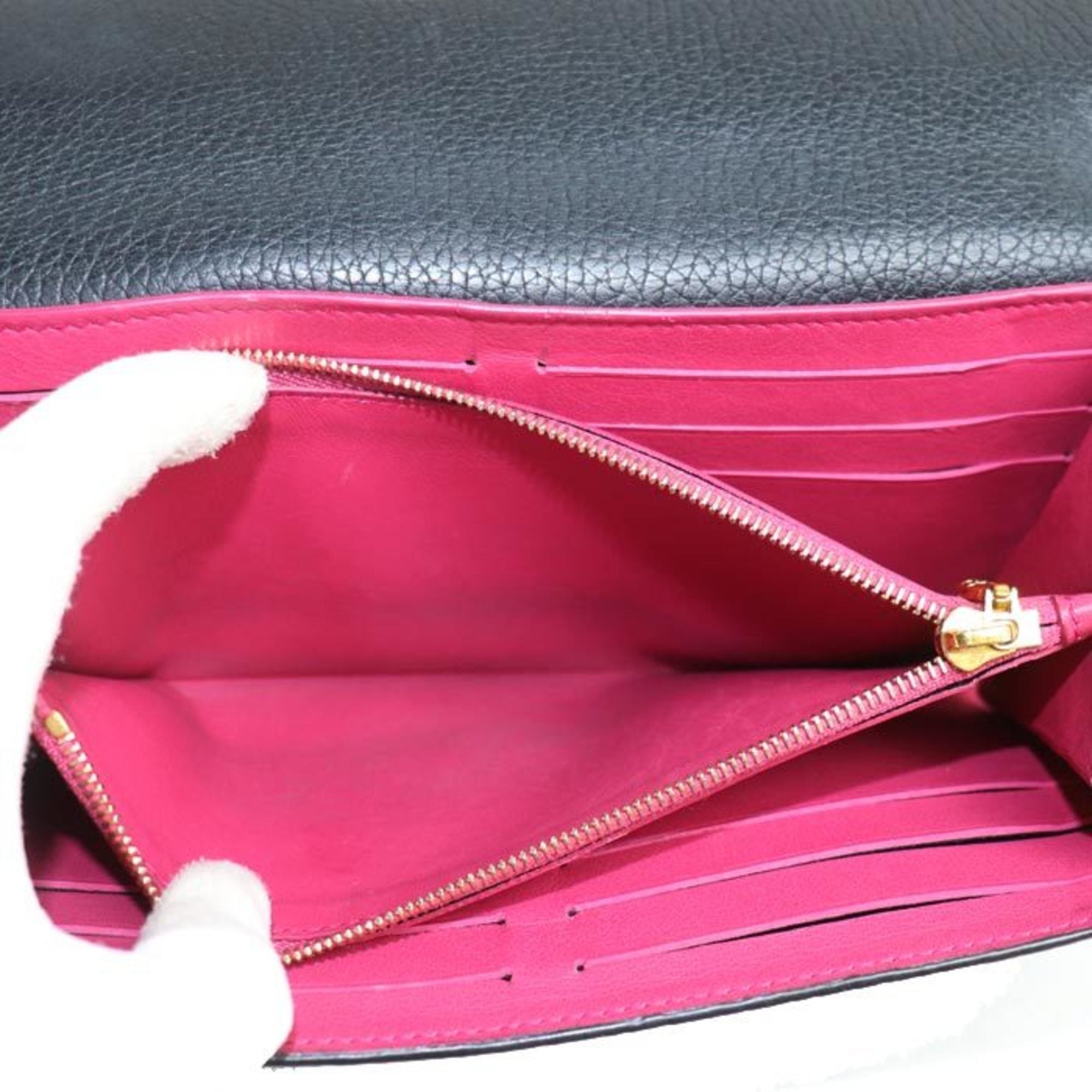 Louis Vuitton Black Leather Long Wallet
