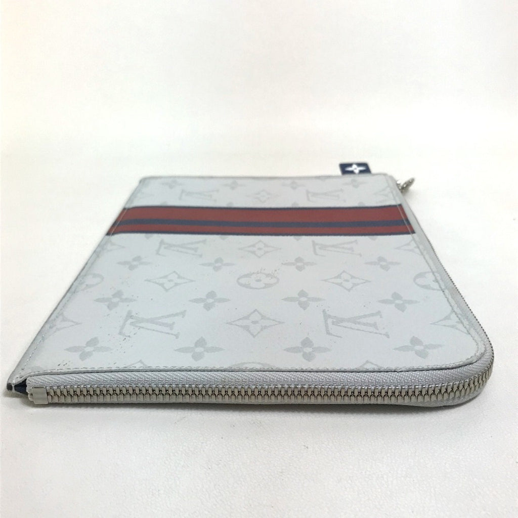 Louis Vuitton Blue Red Color White Monogram Clutch Bag Pochette