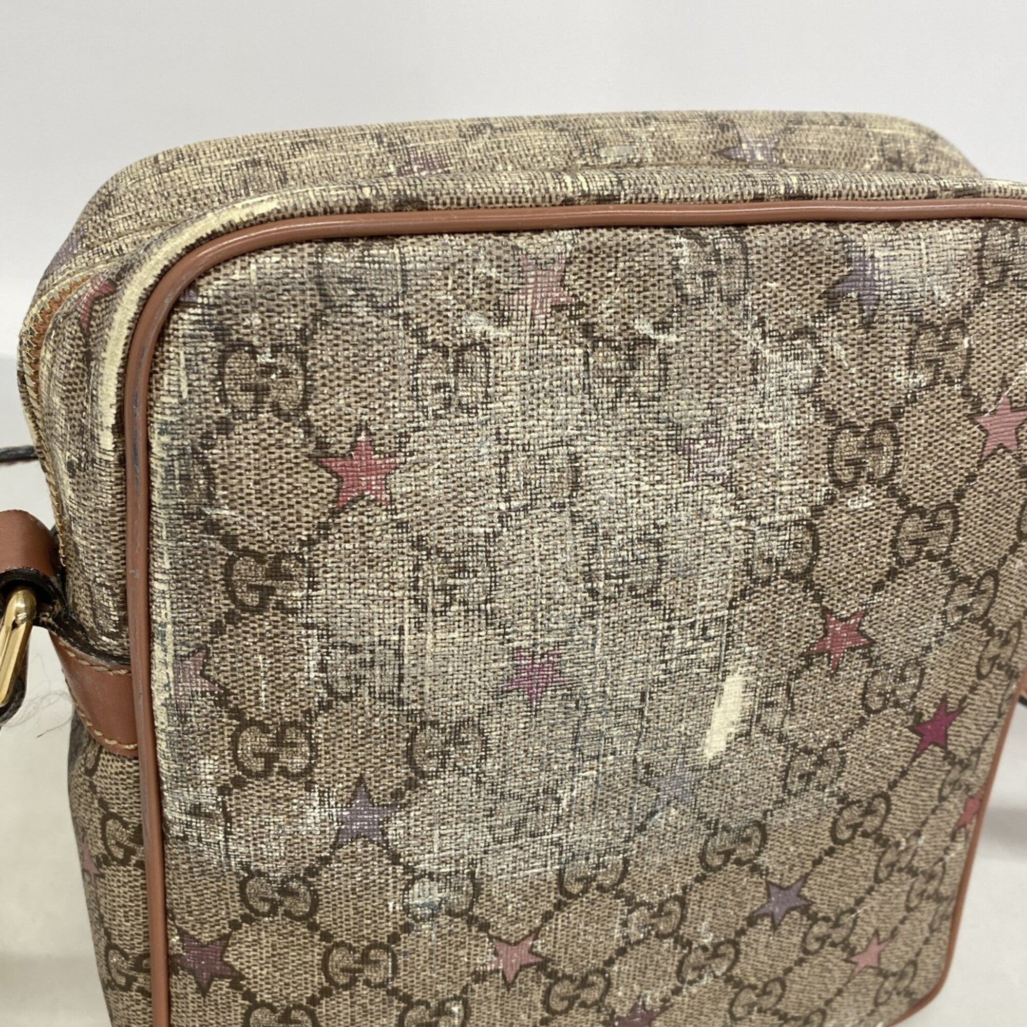 Gucci Brown Pink Pvc Shoulder Bag (Pre-Owned)