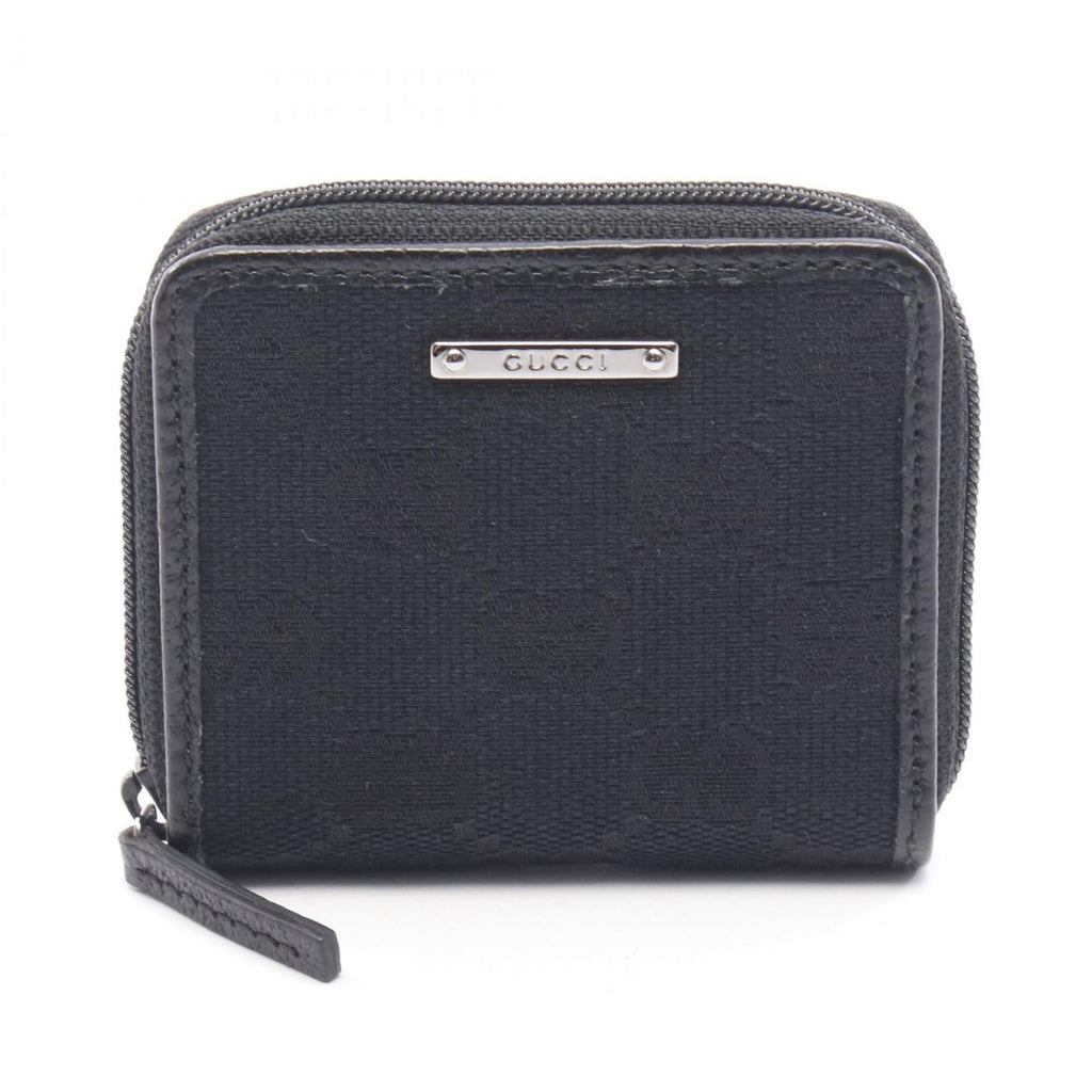 Gucci Black Canvas Leather Coin Purse/Coin Case (Pre-Owned)