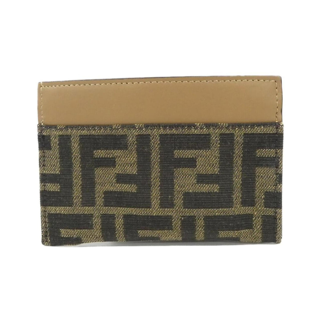 Fendi Silver Sand Canvas Leather Coin Purse/Coin Case