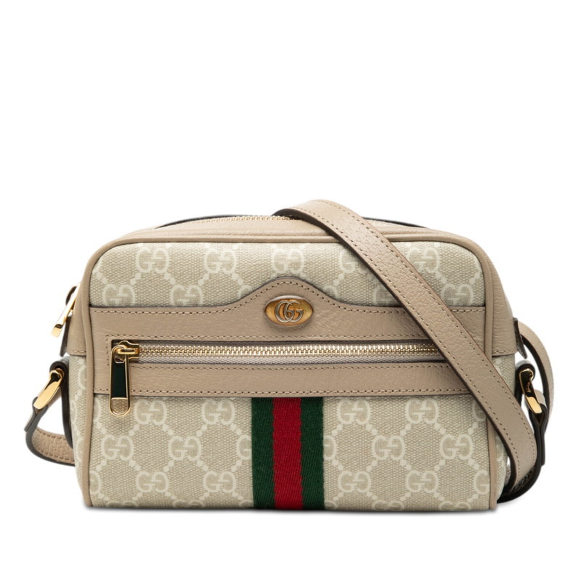 Gucci Beige Leather Pvc Shoulder Bag (Pre-Owned)