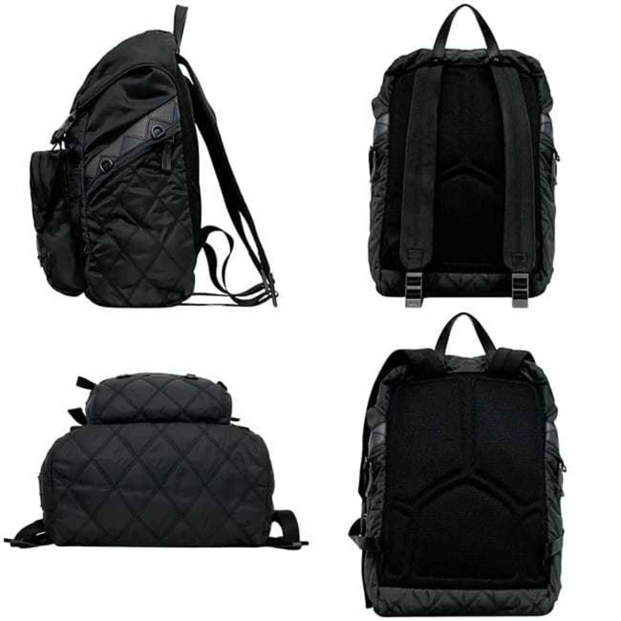 Prada Black Nero Nylon Leather Backpack