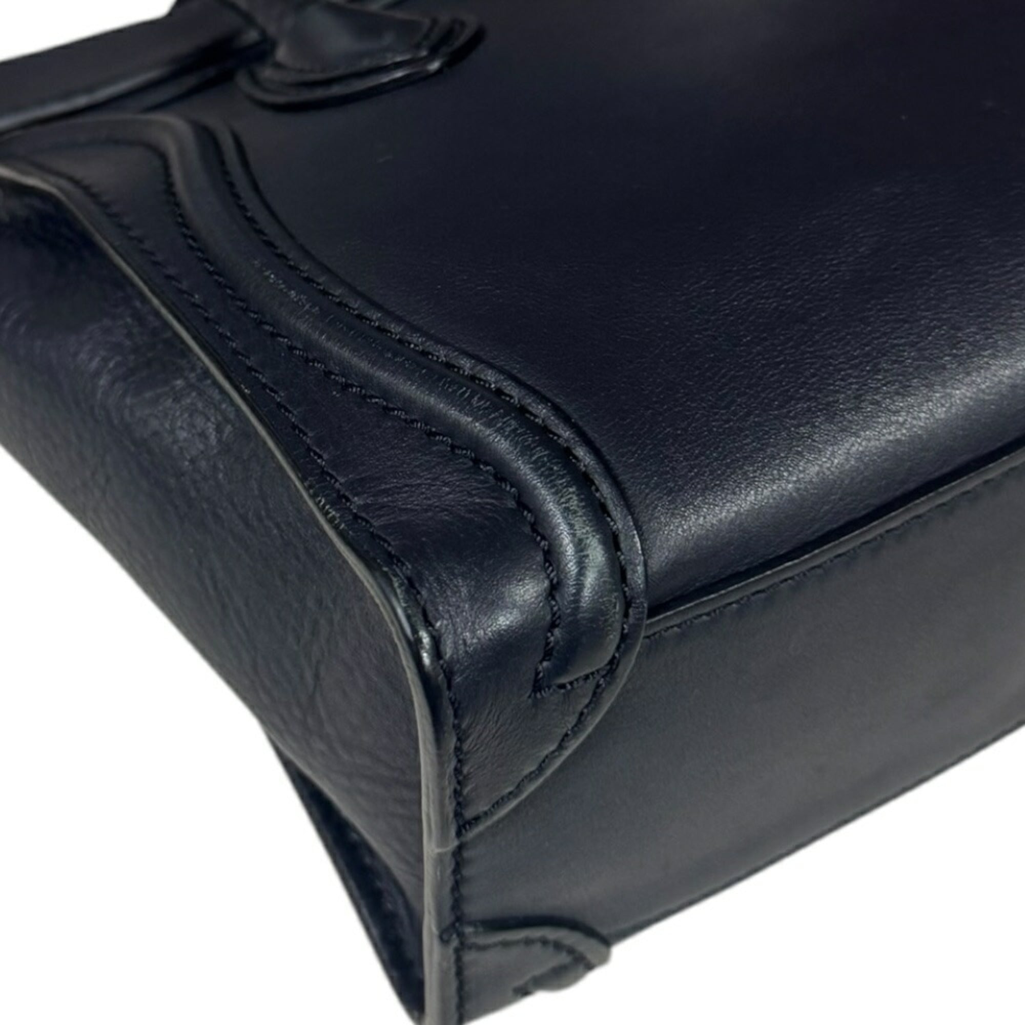 Celine Navy Leather Shoulder Bag