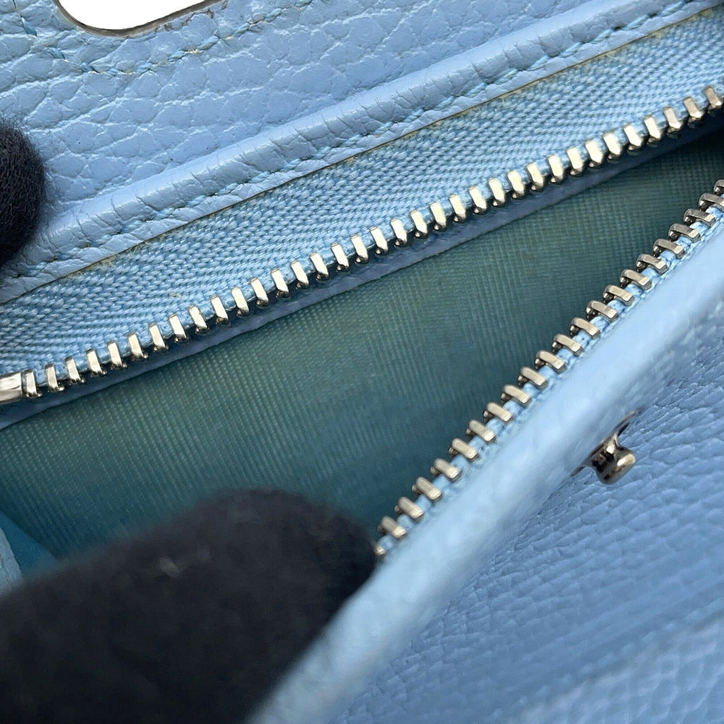 Gucci Light Blue Leather Chain/Shoulder Wallet (Pre-Owned)