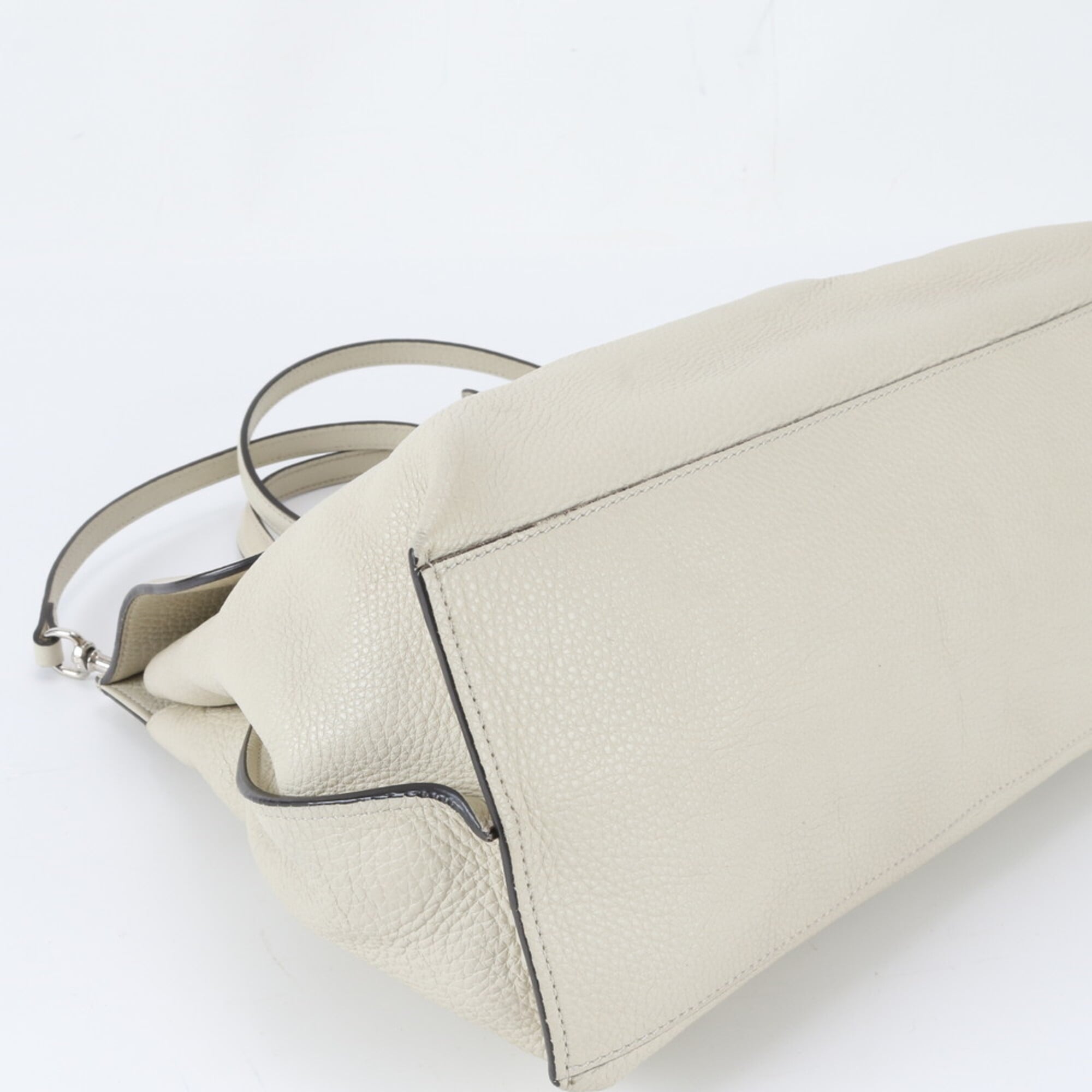 Gucci Bamboo Beige Cream Leather Handbag Shoulder Bag (Pre-Owned)
