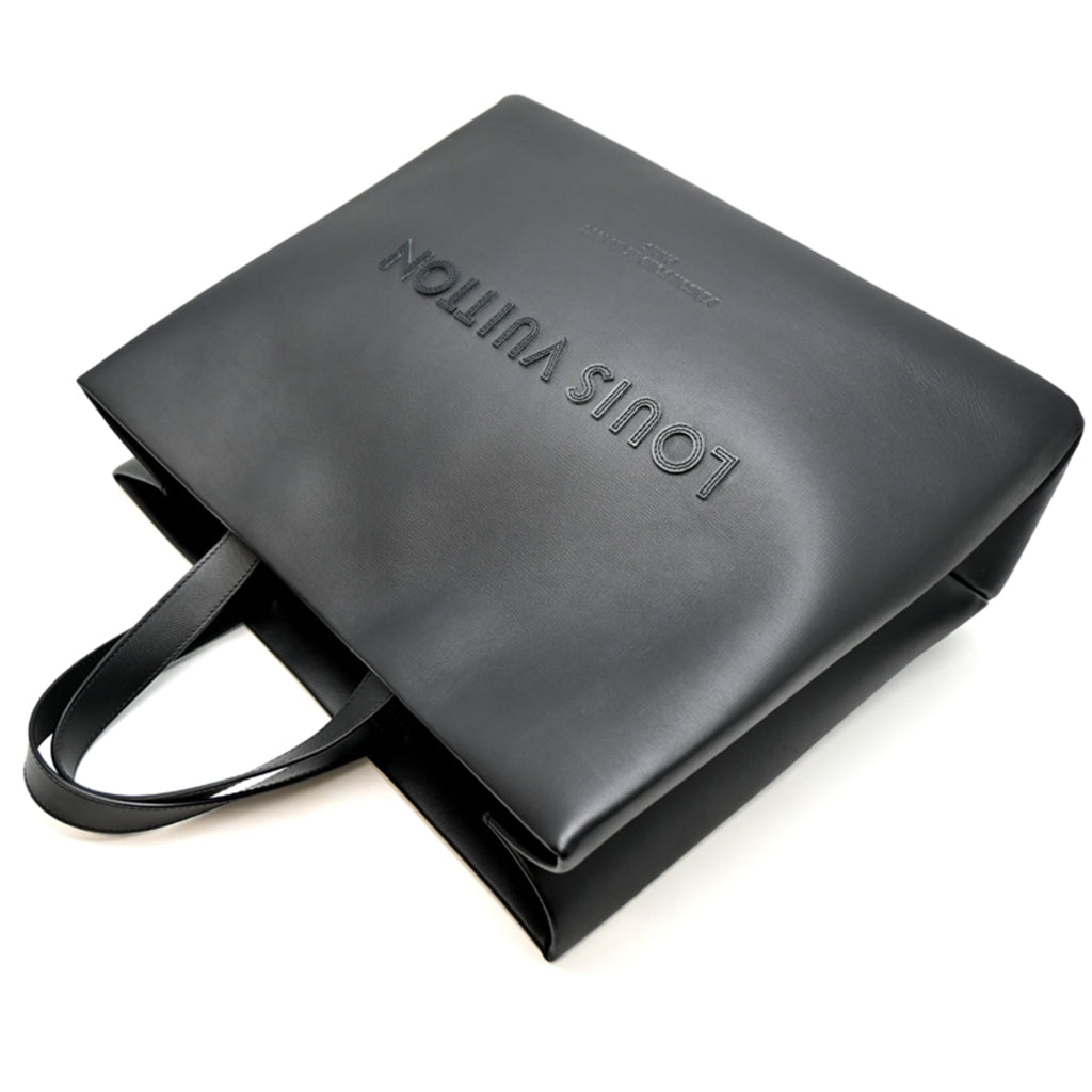 Louis Vuitton Black Leather Tote Bag