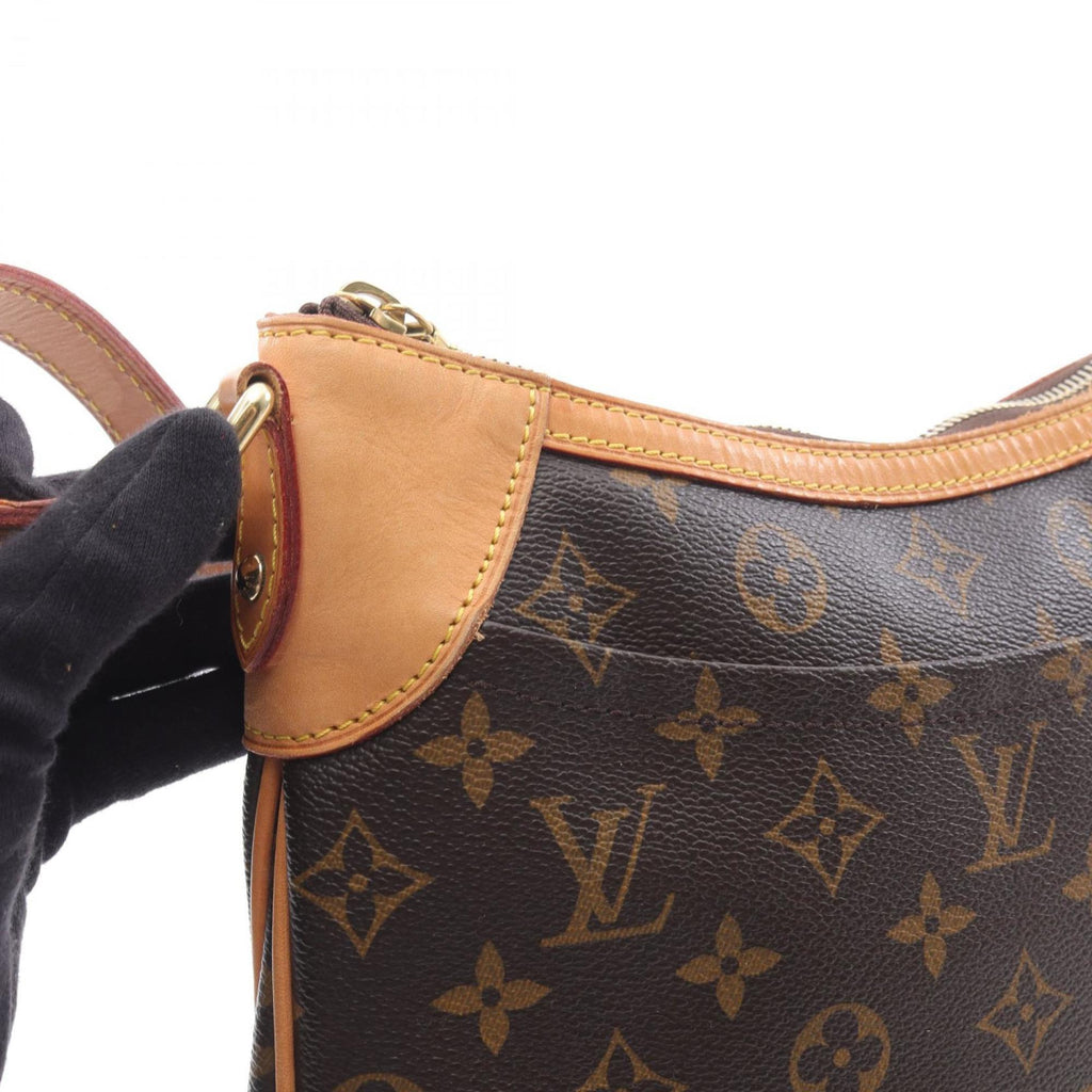 Louis Vuitton Brown Coated Canvas Leather Shoulder Bag
