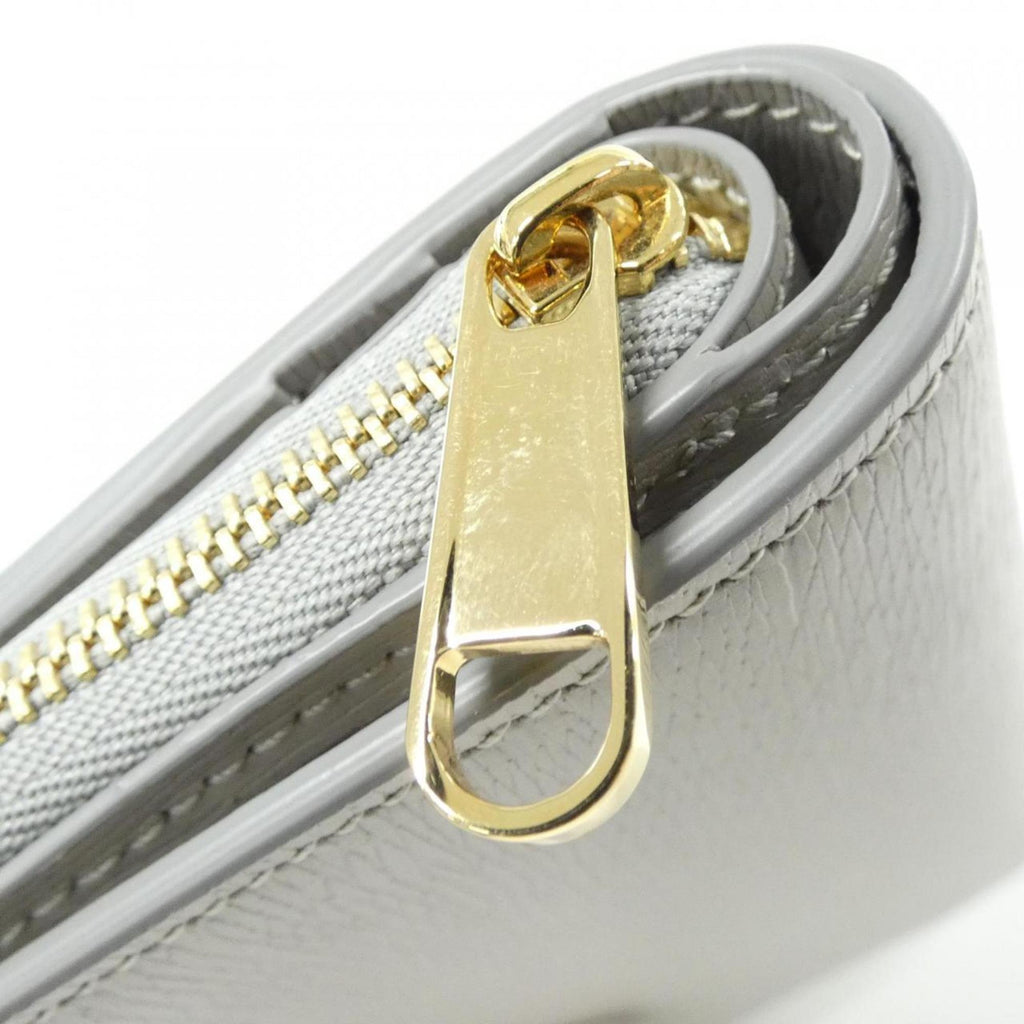 Gucci Gold Gray Light Gray Leather Wallet (Bi-Fold) (Pre-Owned)