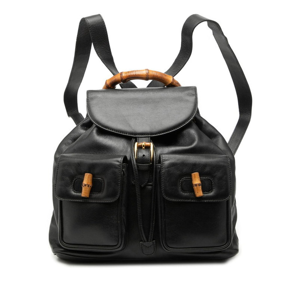 Gucci Black Leather Backpack (Pre-Owned)