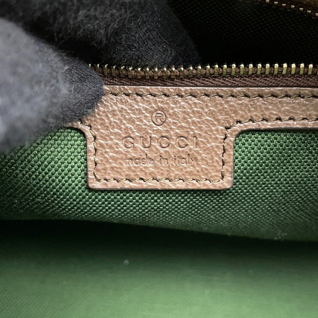 Gucci Beige Brown Green Red Color Gg Supreme Leather Boston Bag Handbag (Pre-Owned)