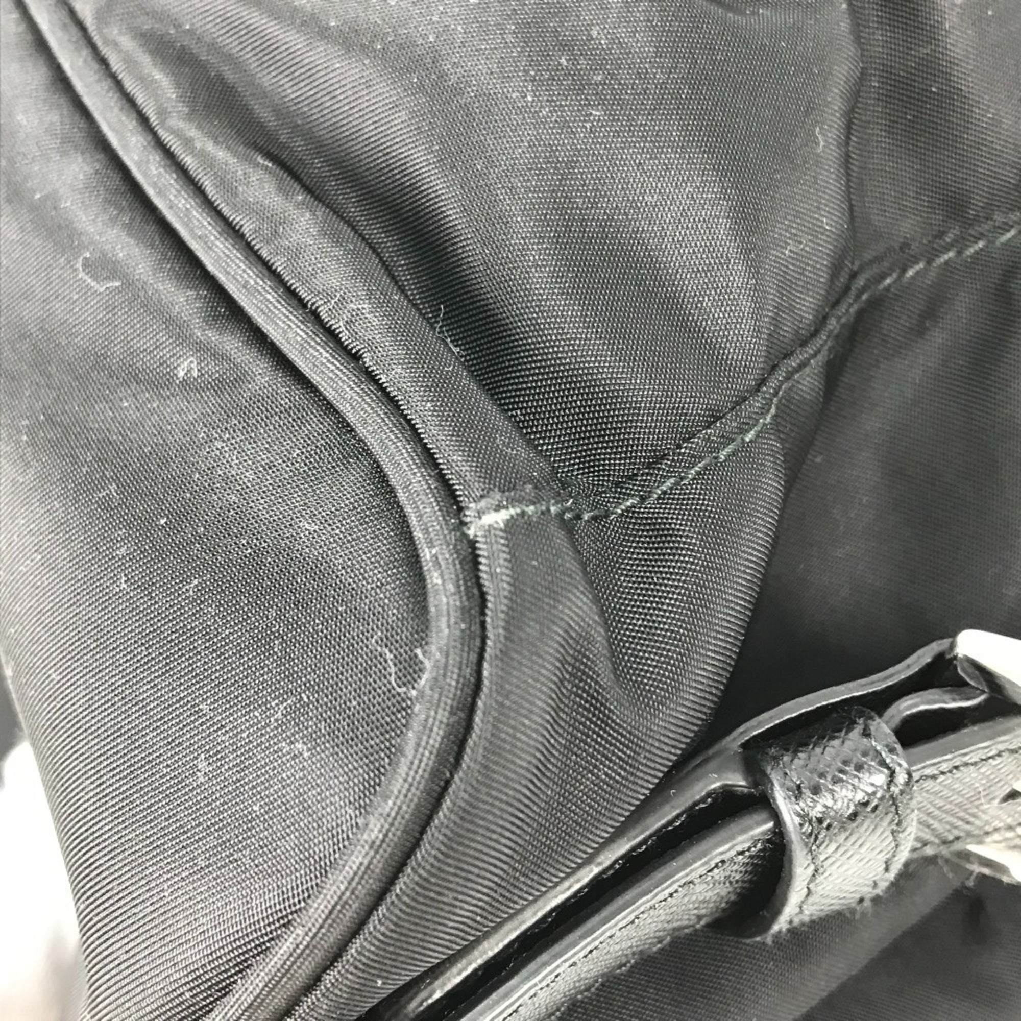 Prada Black Nylon Leather Backpack