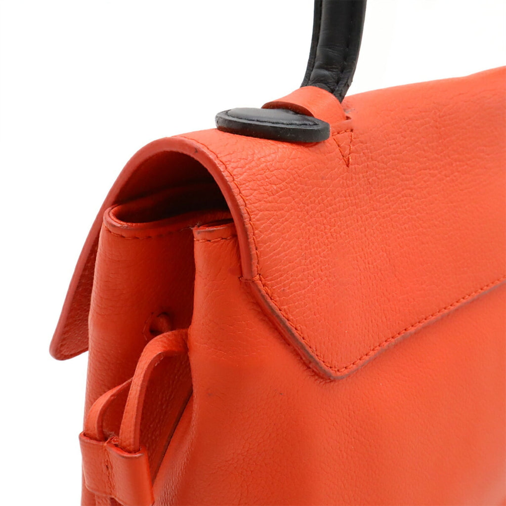 Louis Vuitton Orange Red Leather Handbag