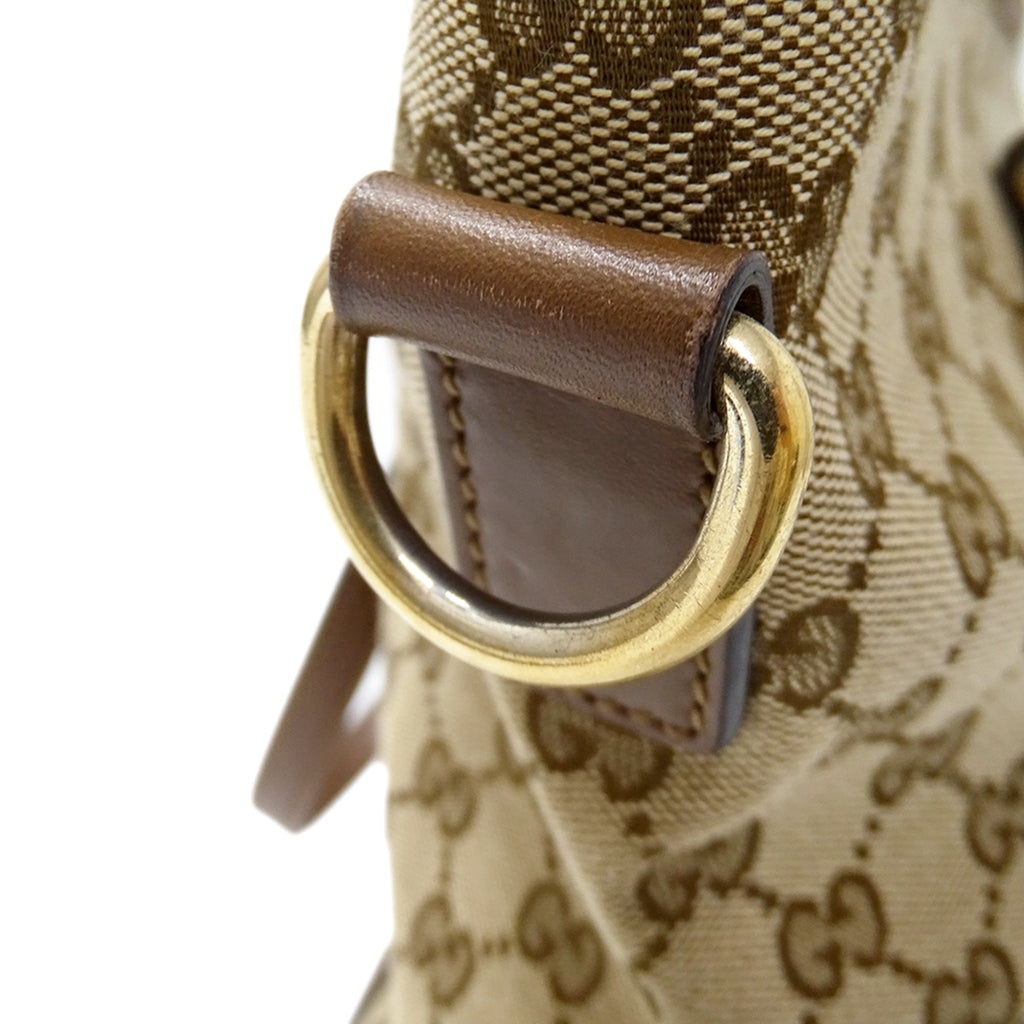 Gucci Beige Brown Gg Canvas Handbag Shoulder Bag Tote Bag (Pre-Owned)
