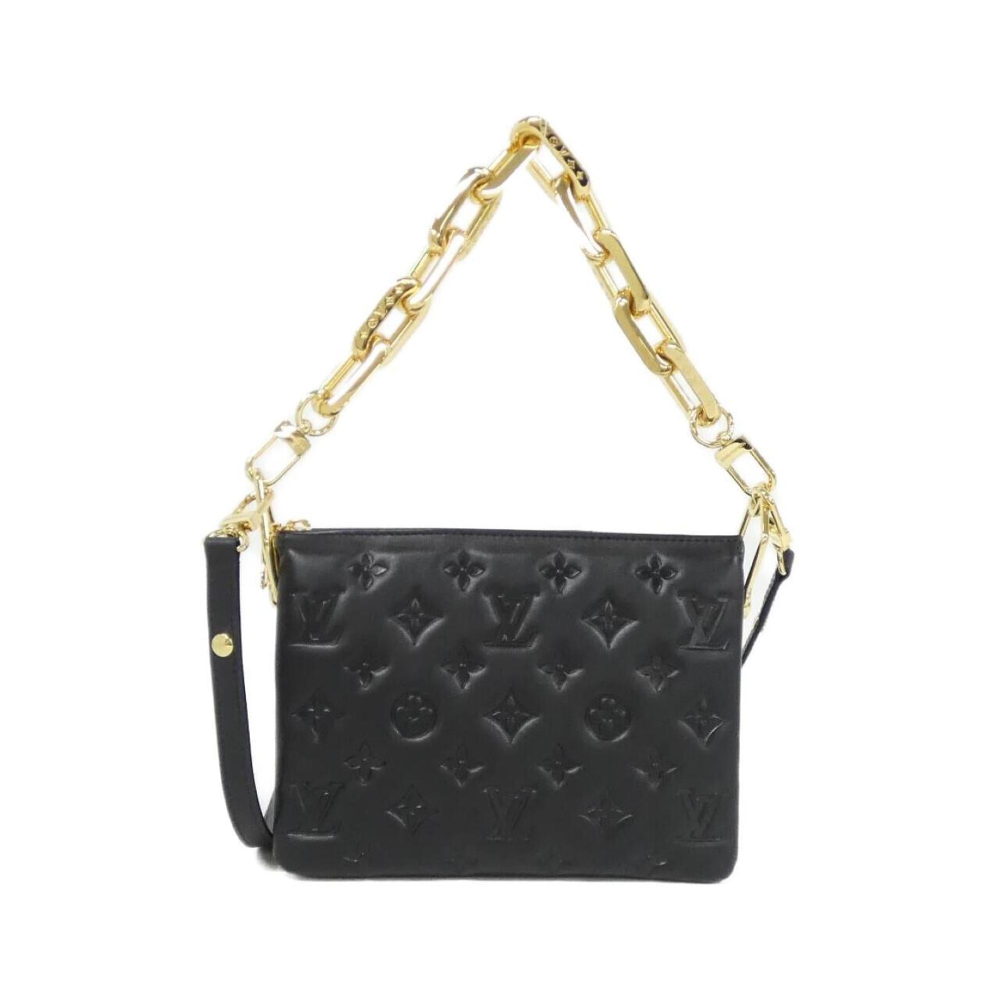 Louis Vuitton Black Leather Shoulder Bag