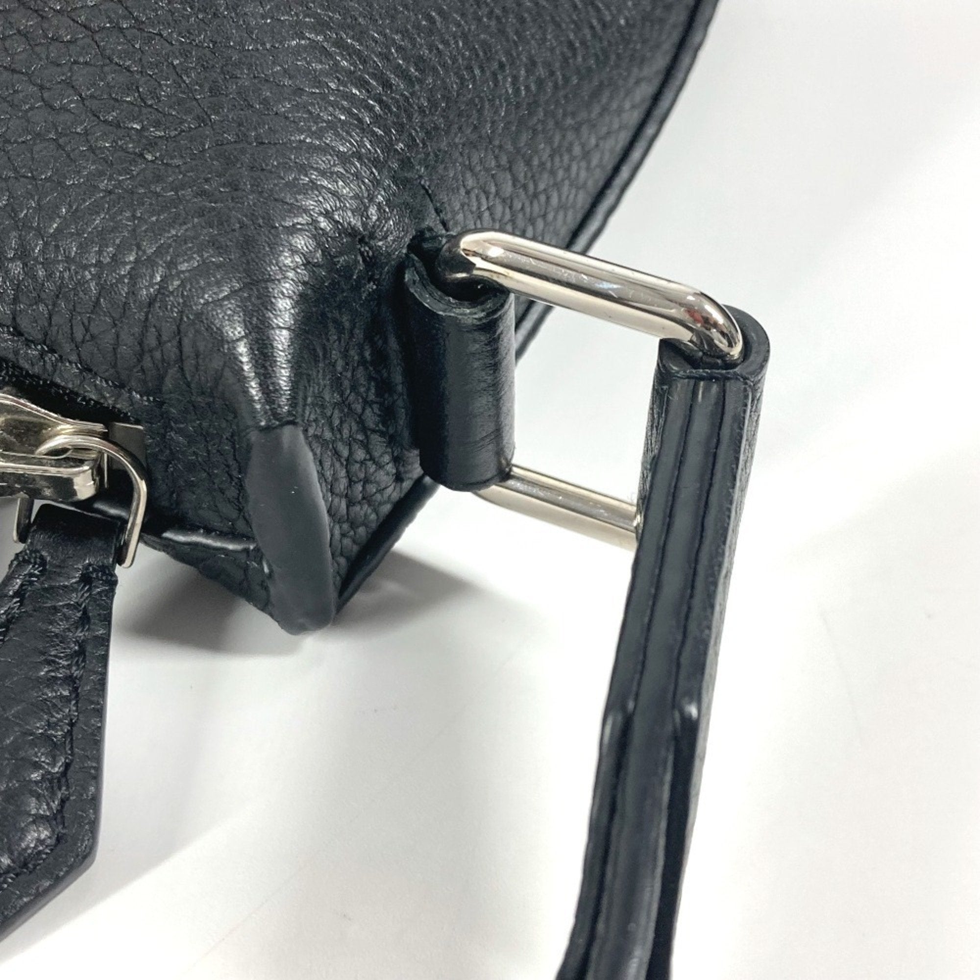 Louis Vuitton Black Noir Leather Messenger Bag Shoulder Bag