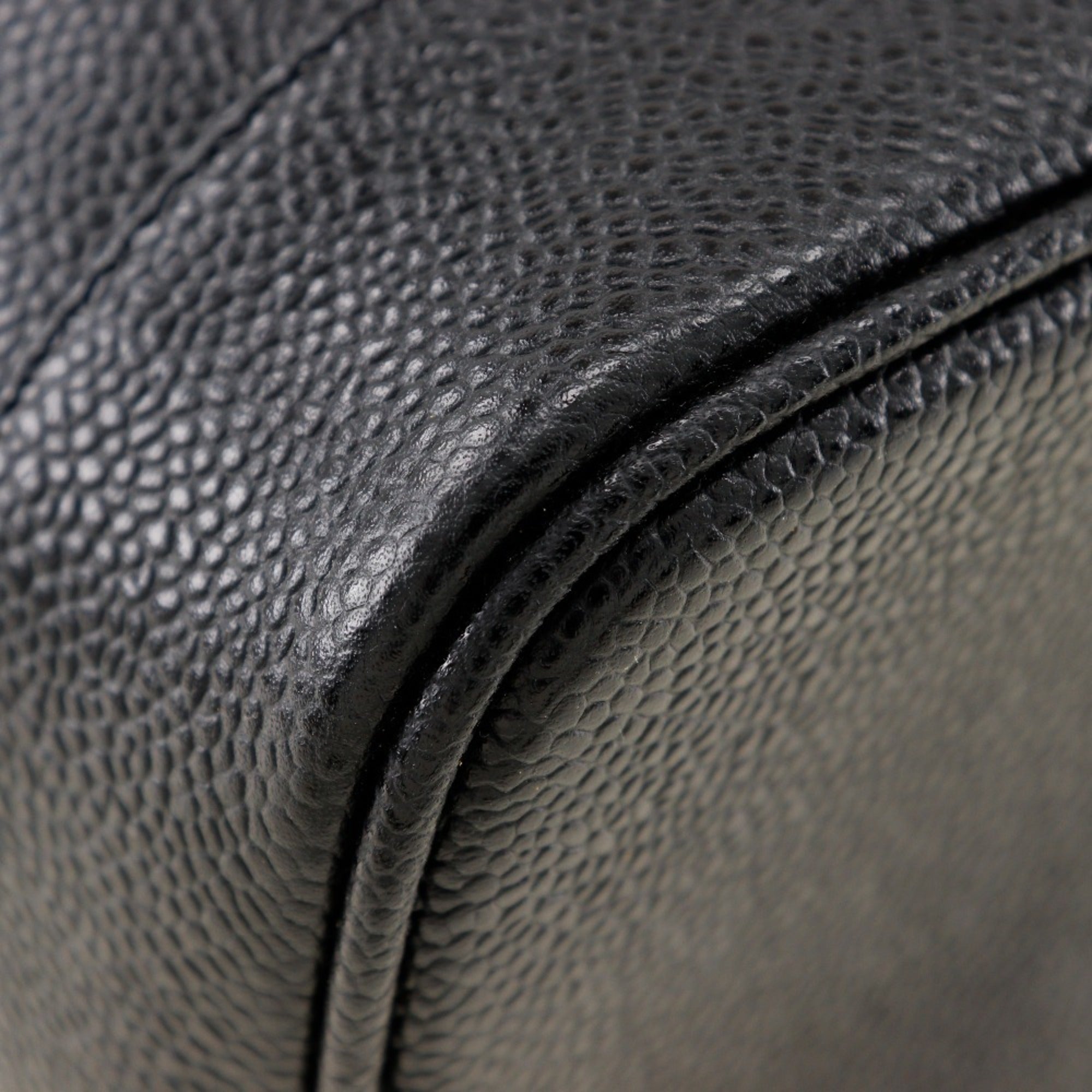Chanel Caviar Skin Black Caviar Leather Handbag