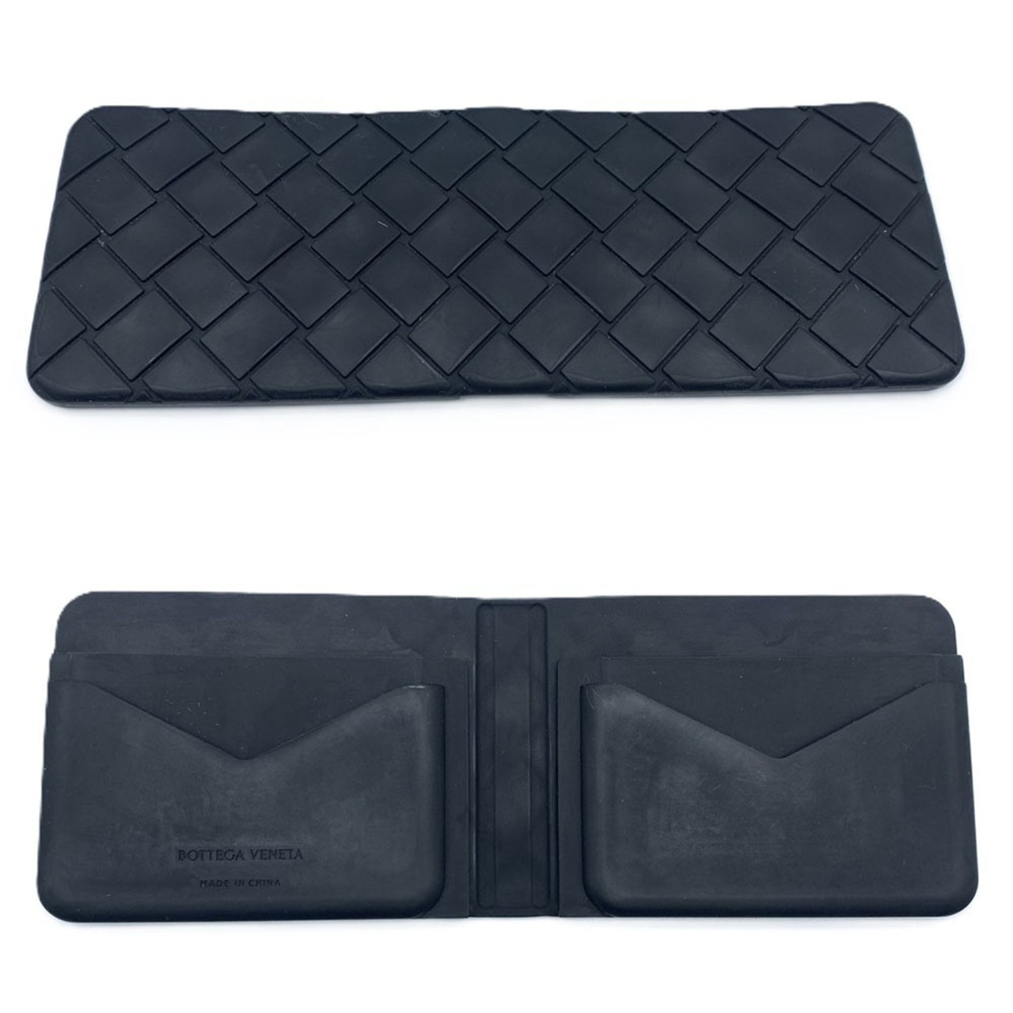 Bottega Veneta Black Rubber Wallet (Bi-Fold)