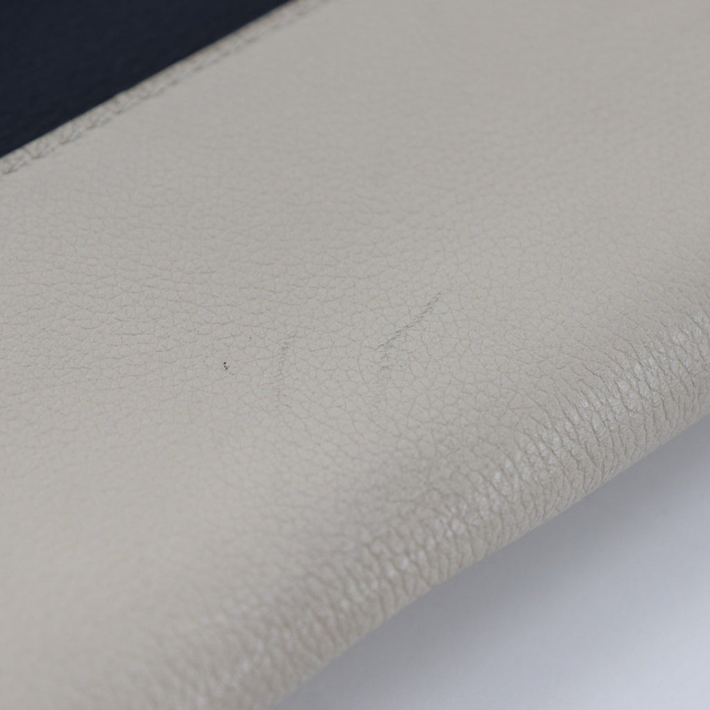 Louis Vuitton Beige Black Leather Tote Bag