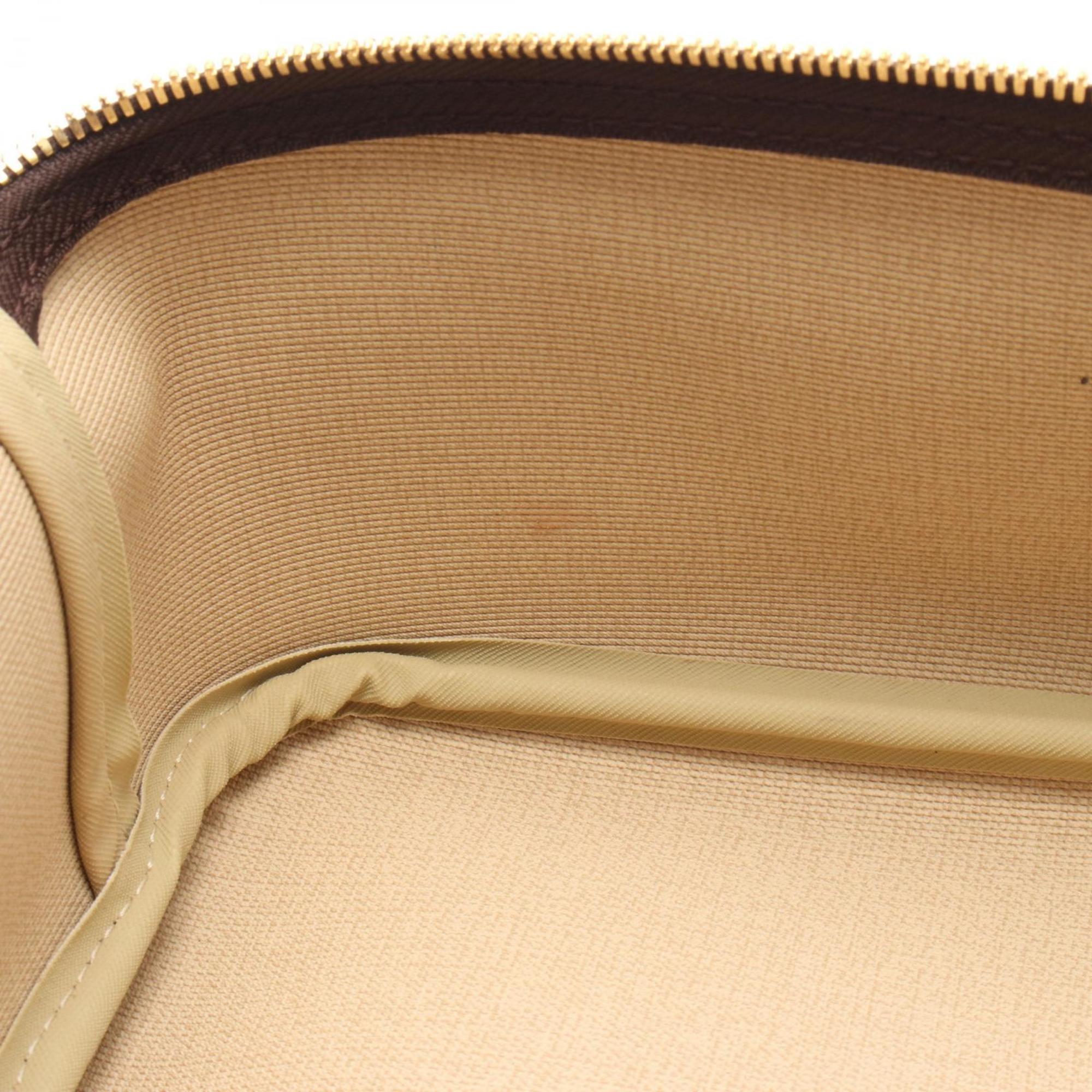Louis Vuitton Monogram Brown Coated Canvas Leather Handbag