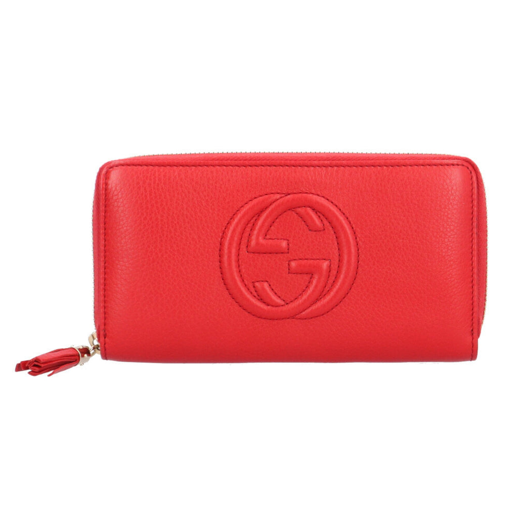 Gucci Soho Red Color Leather Long Wallet (Bi-Fold) (Pre-Owned)