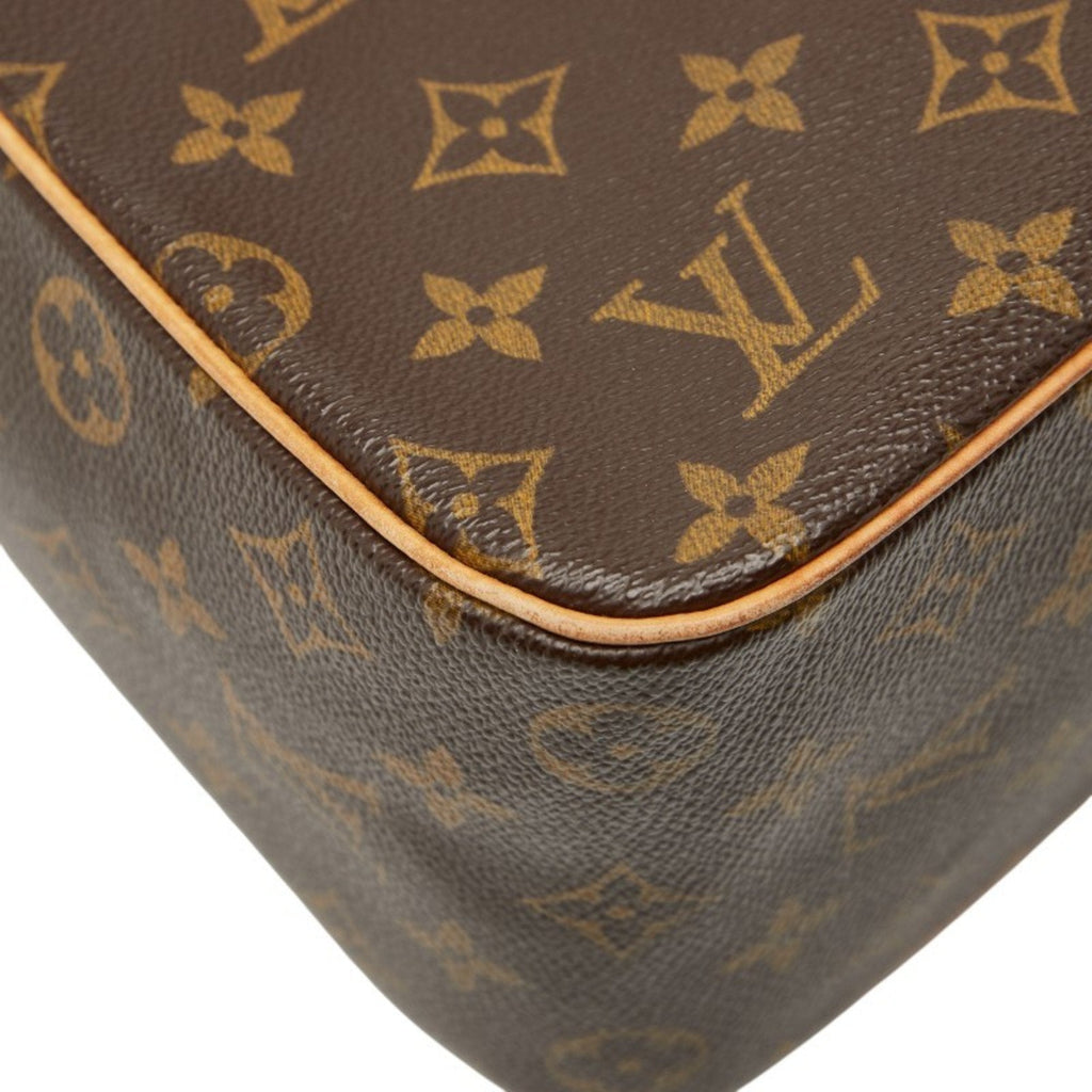 Louis Vuitton Brown Pvc Leather Handbag