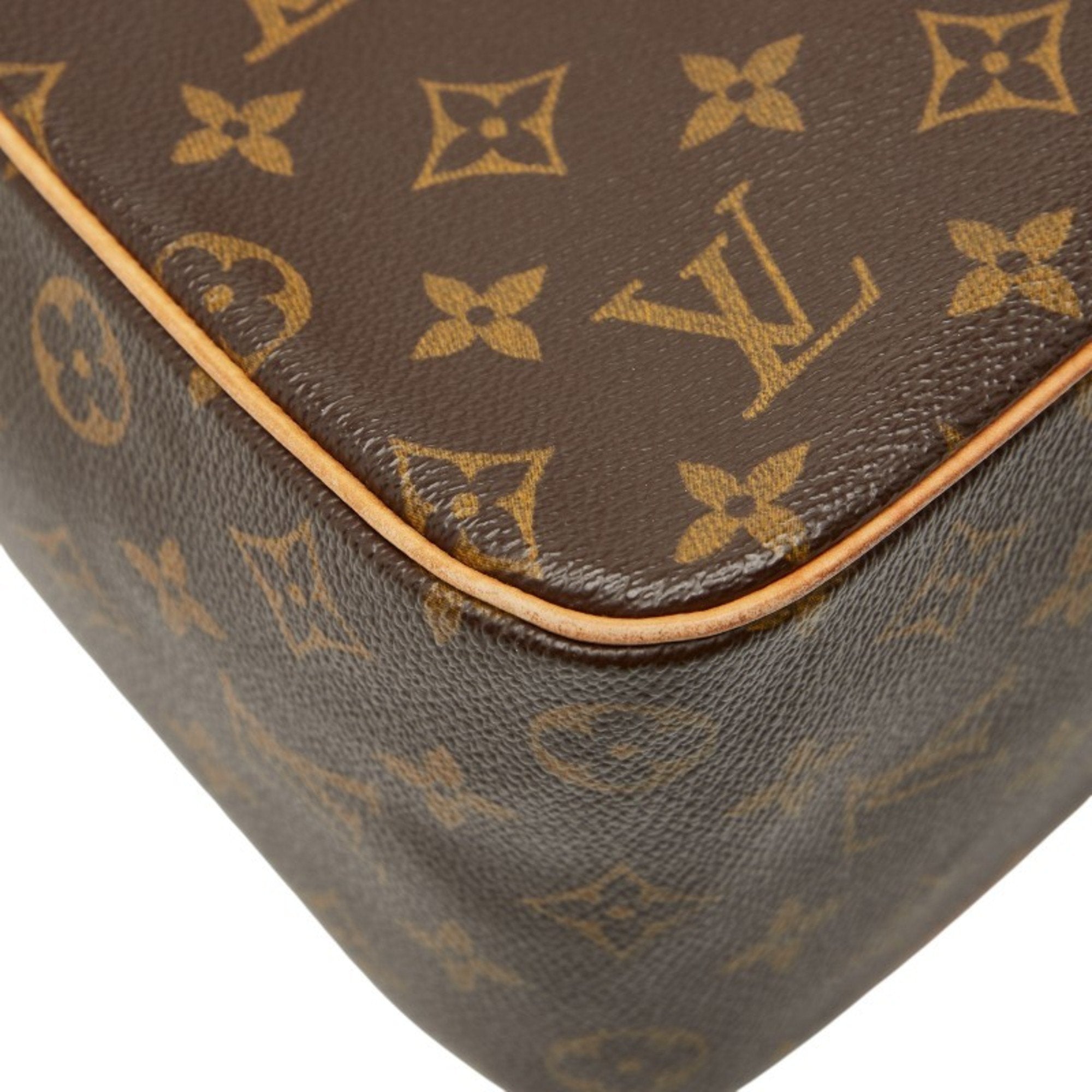 Louis Vuitton Brown Pvc Leather Handbag