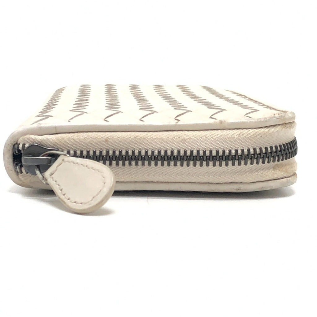 Bottega Veneta White Intrecciato Long Wallet (Bi-Fold)