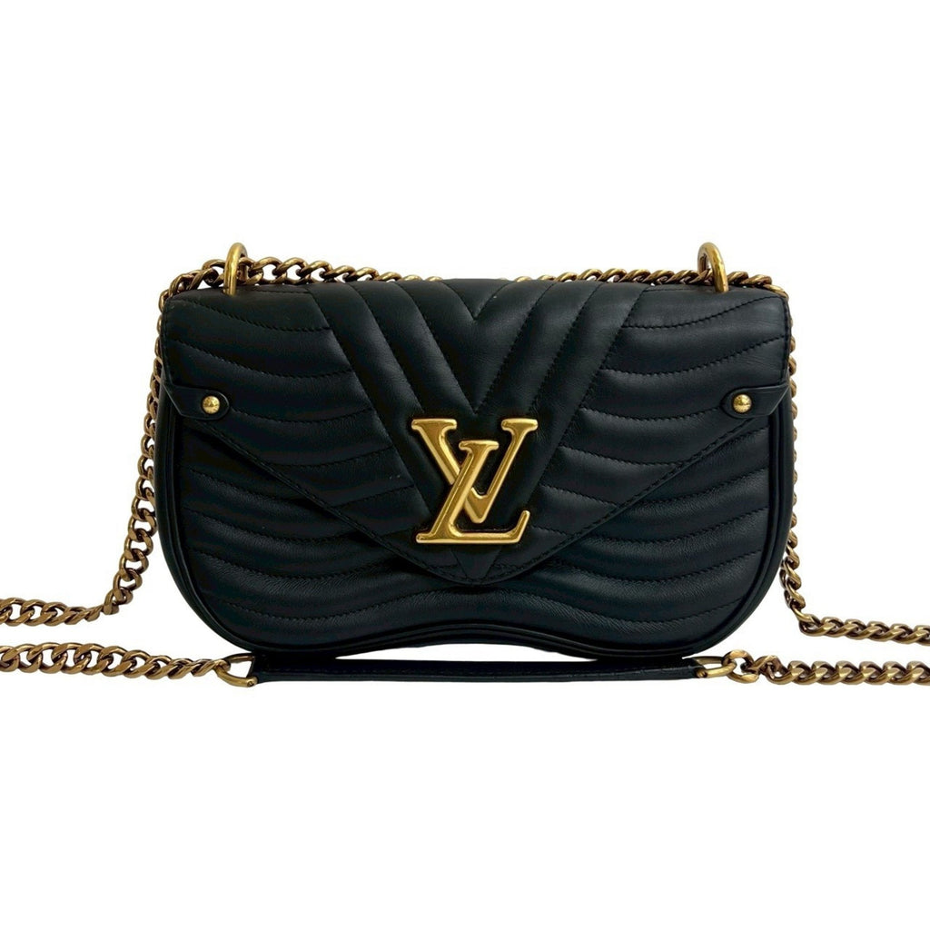 Louis Vuitton Black Leather Handbag Shoulder Bag